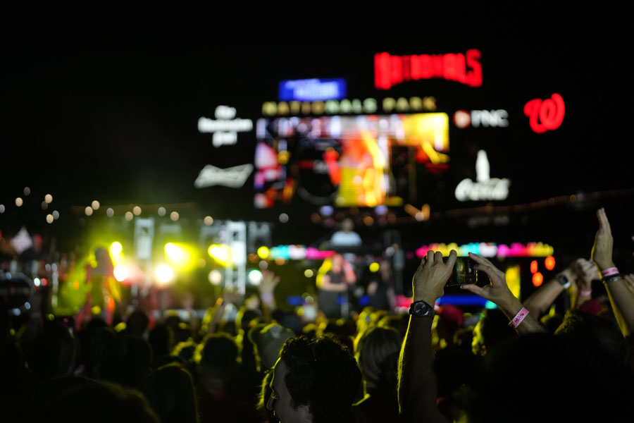 Fans attending a Nats postgame summer concert 